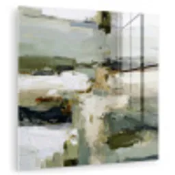 Penseelstreken - Groen - Abstract - Japandi plexiglas 5mm klein -zzzproduct_nieuw
