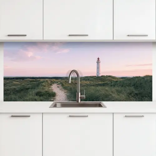 Vuurtoren - Duinlandschap - Zee keuken achterwand 2 middel -3d