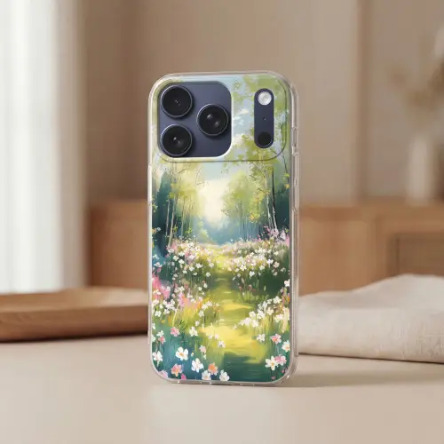 Bos - Schilderstijl - Kleurrijk Telefoonhoesje iPhone 17 Pro klein -sfeer2