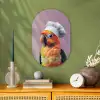 Papegaai - Koksmuts - Nieuwsgierig - Vogel Wandcirkel Ovaal Forex klein -sfeer2