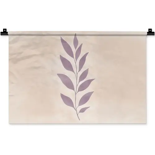 Tak - Bladeren - Minimalistisch - Beige Wandkleed katoen klein -zz3d
