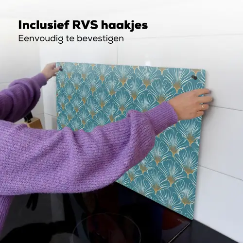 Symmetrisch - Patroon - Blauw Inductie beschemer met haakjes klein 777 -ky-ophangen-nl