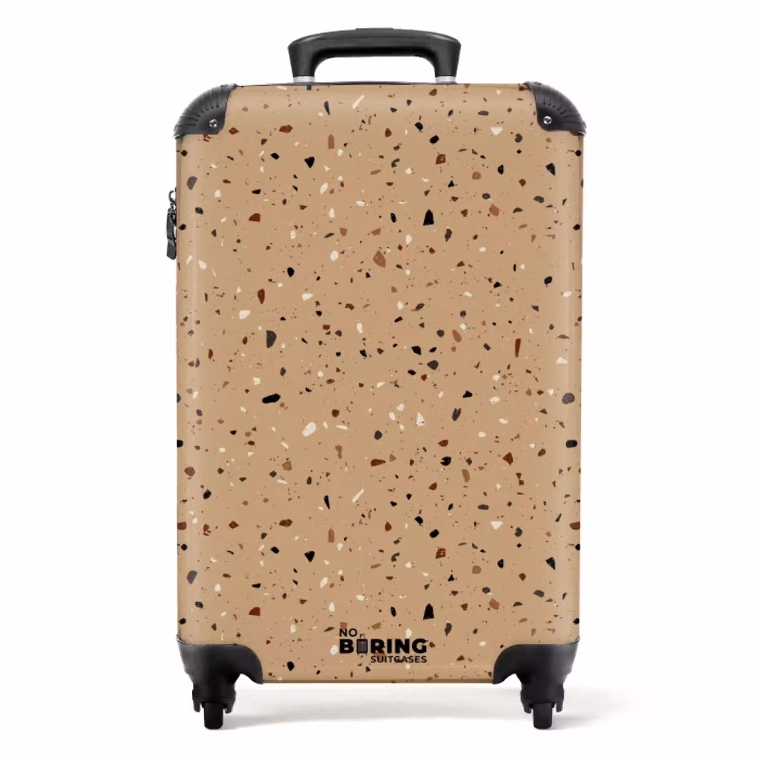 Terrazzo patroon veelkleurig beige NBS - Handbagage koffer - Volwassenen Unisex middel -productfoto_recht