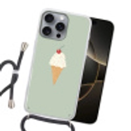 Illustratie - Ijsje - Spikkels - Kers Hoesje iPhone 16 Pro Max met koord klein -sfeer1