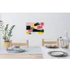 Abstract - Roze - Lappen - Vormen - Geel Muursticker klein -eettafel