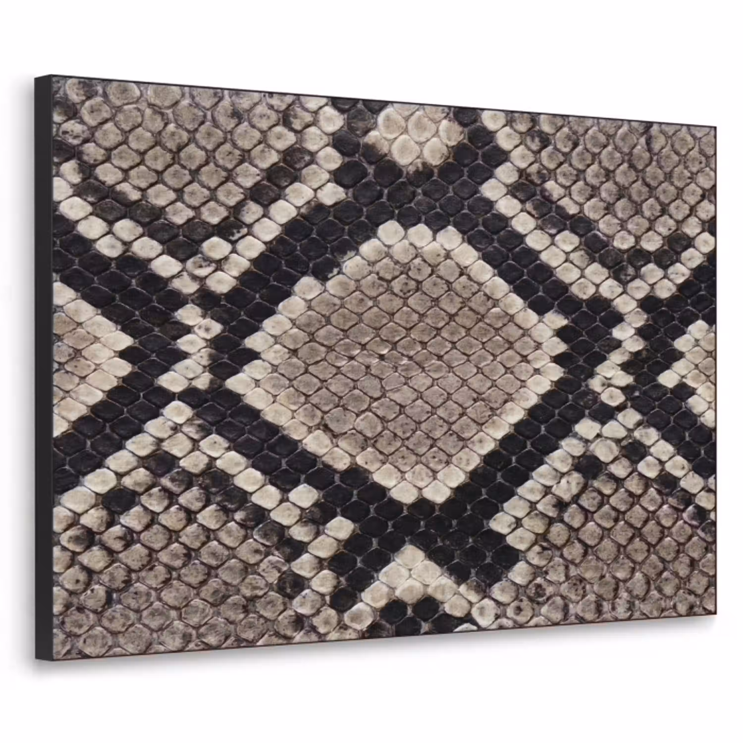 Slangenleer - Patroon - Beige Textielframe zwart klein -3d