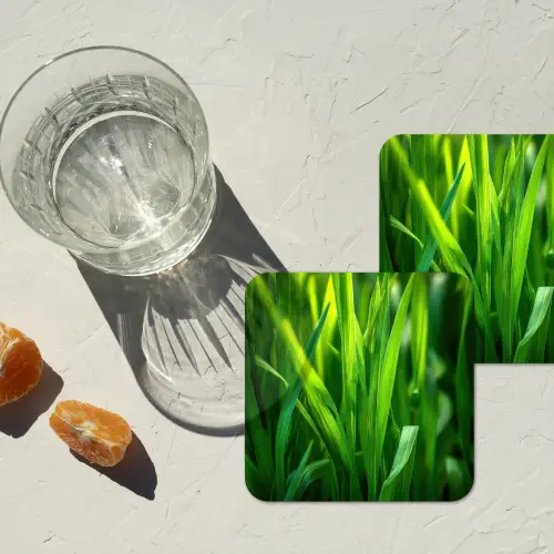 Grassprieten - Lichtinval - Groen onderzetter kurk middel -sfeer4