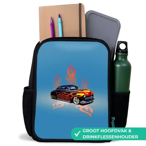 Hotrod flames Rugzak - Zwart middel -inhoud_NL