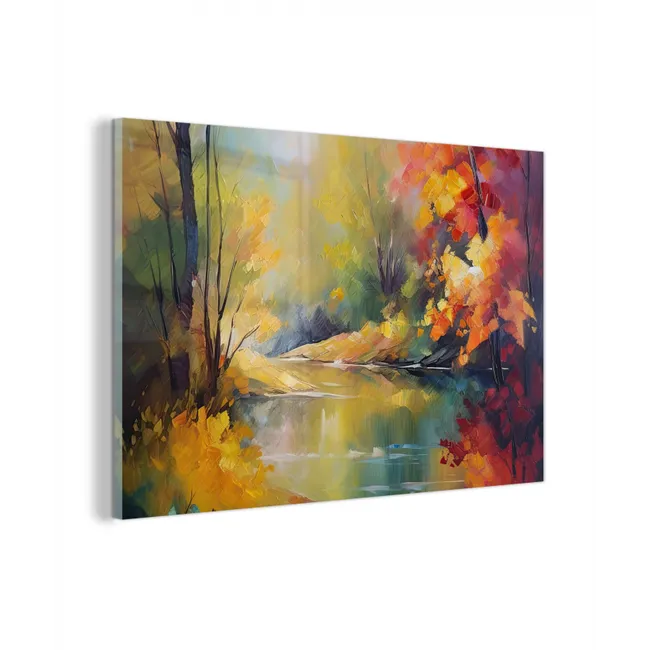 Landschap - Olieverf - Rivier - Kleurrijk plexiglas 5mm klein -z3d