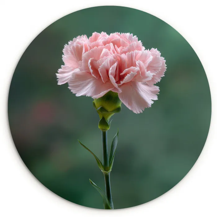 Anjer - Roze - Bloemblaadjes Wandcirkel kunststof plaat 5mm dik klein -3d