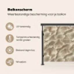 Waaierstructuren - Beige - Vezeltextuur Balkonbeschermer Duitsland klein 596 -specs_NL