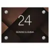 Bruine vlakken - Klassiek Naambord Rechthoek middel -3d