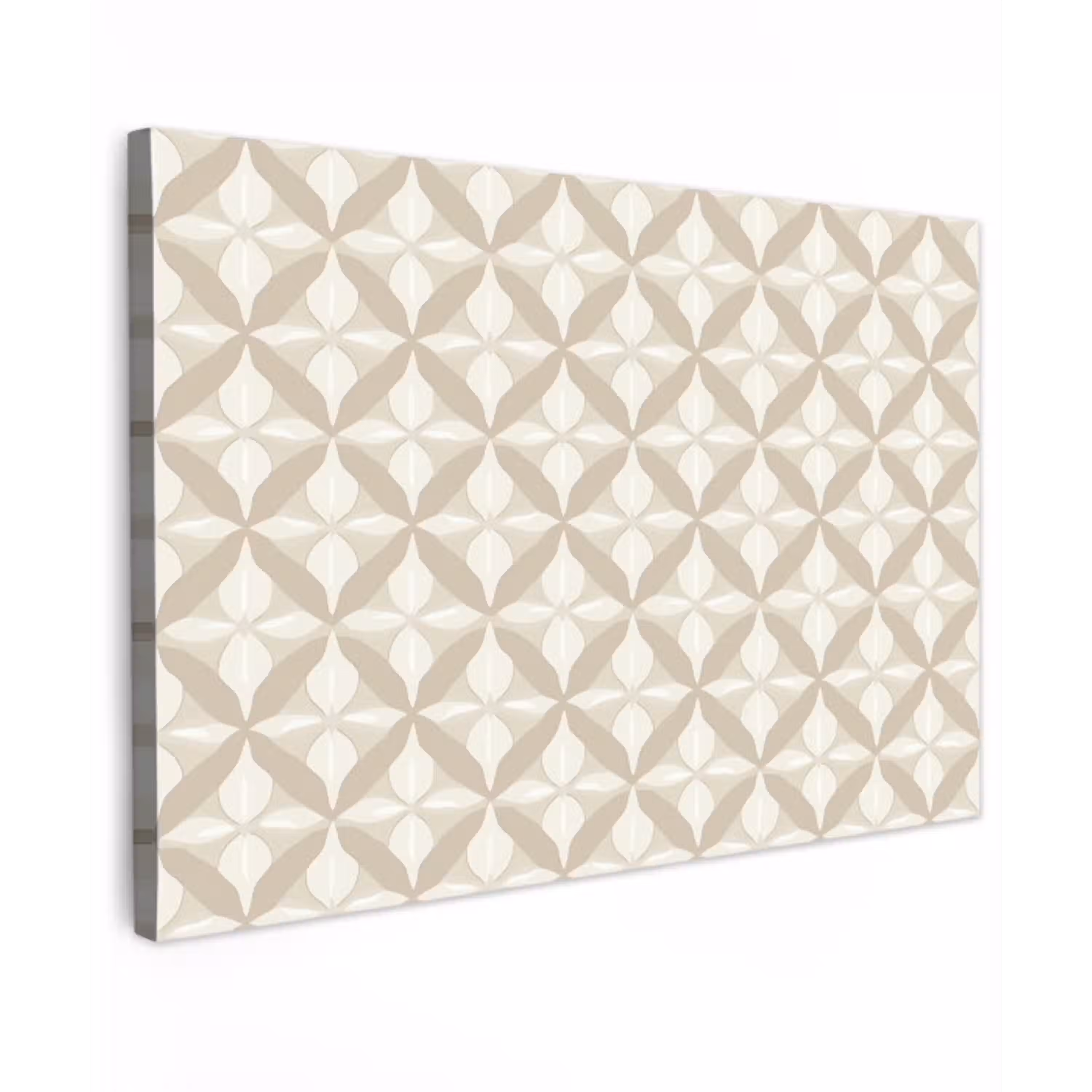 Patroon - Klassiek - Beige Tuinposter op houten frame 2 cm dik klein 845 -3d