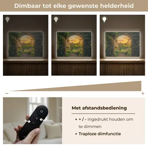 Poort - Planten - Zonsondergang Light Box met batterij (Wandlamp) middel -USP_dimbaarNL