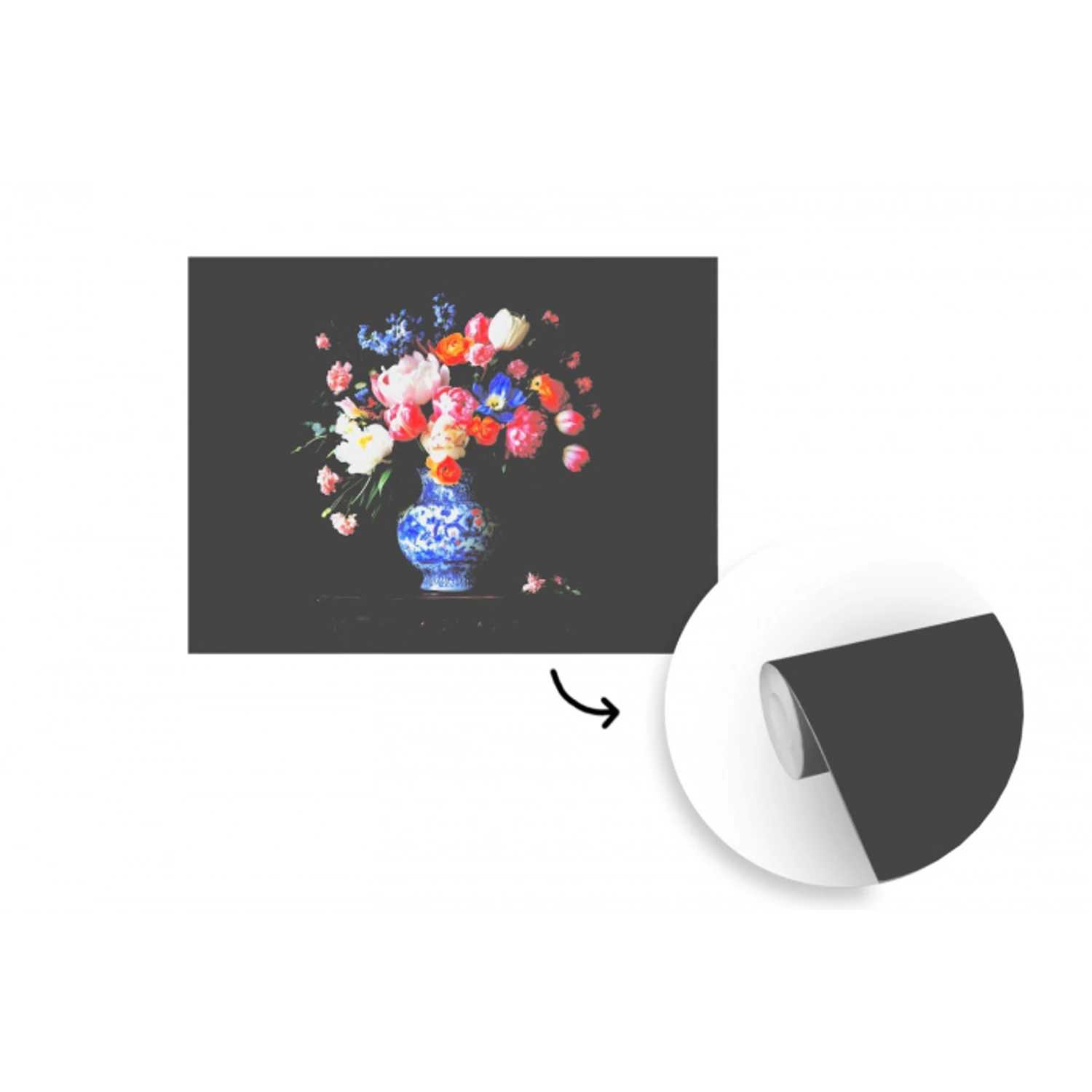 Rozen - Bloemen - Vaas - Boeket fotobehang vinyl groot -3d
