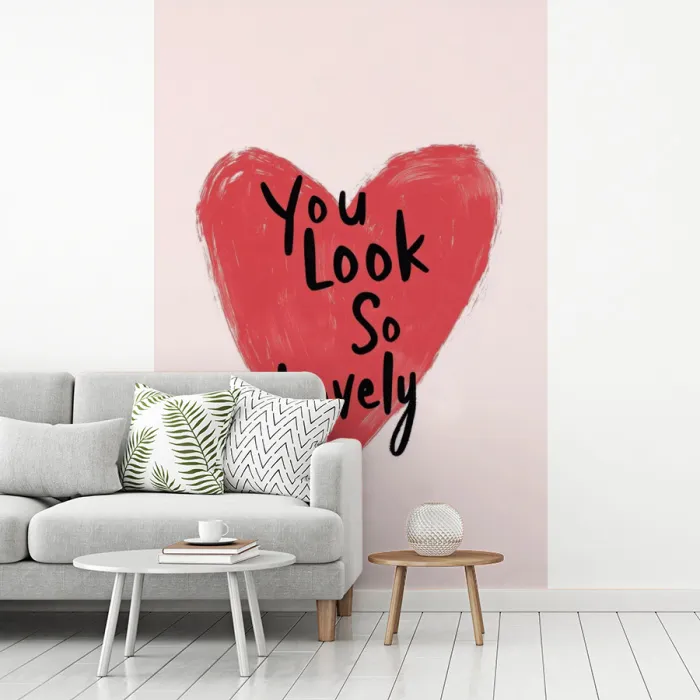 Hart - Rood - Valentijn fotobehang vinyl groot -woonkamer