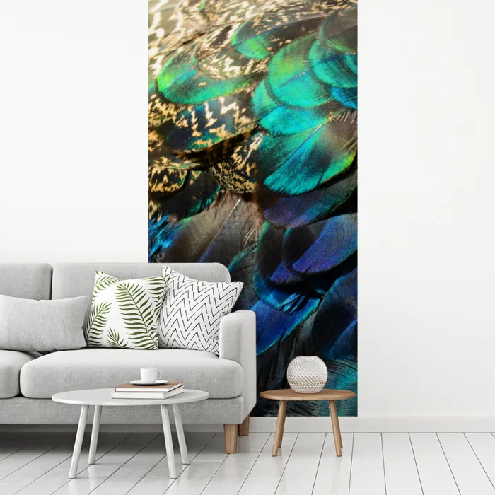 Veren - Pauwveren - Pauw fotobehang vinyl groot -woonkamer