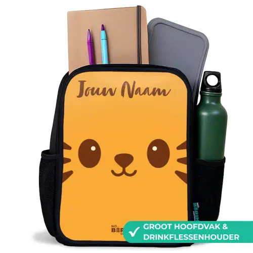 Kawai - Tijger - Oranje Rugzak - Zwart middel -inhoud_NL