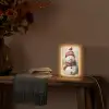 Sneeuwpop - Winter - Sneeuw - Beige Light Box met kabel (Tafellamp) klein -sfeer4