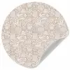 Bloemenprint - Grijs - Crème Wandcirkel behangsticker klein 186 -3d
