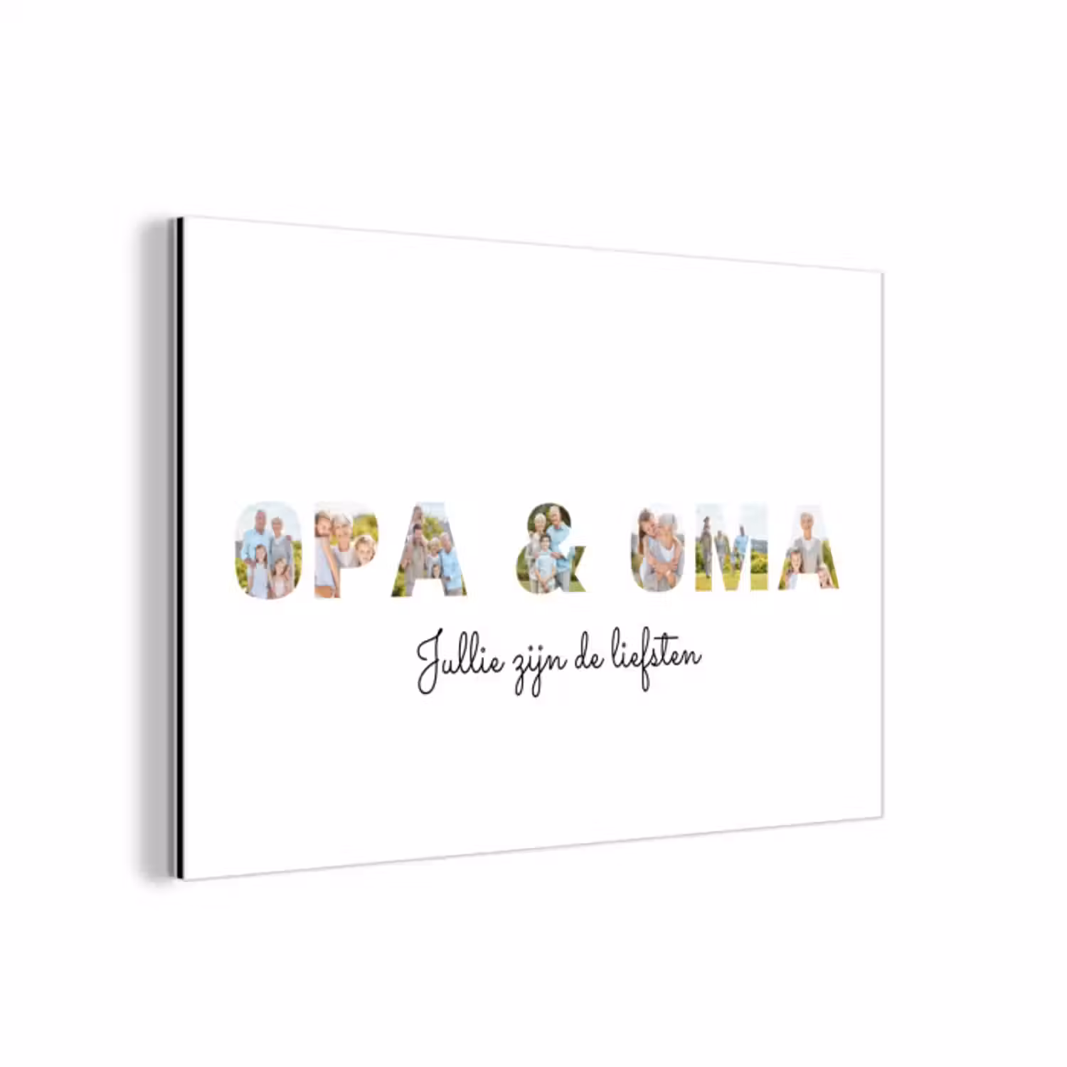 Aluminium schilderij - Opa & Oma - Lettercollage