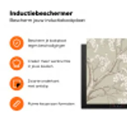 Sereen - Bloesem - Wit Inductie beschermer vinyl 3mm klein -zzzzzzz-td-ups