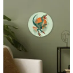 Dino - Bladeren - Grafisch - Groen Wandcirkel kunststof plaat 5mm dik klein -sfeer3
