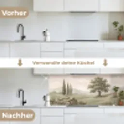 Heuvellandschap - Bomen - Natuur - Groen keuken achterwand 2 middel -voor-na_DE