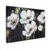 Bloemen - Wit - Abstract Tuinposter op houten frame 2 cm dik klein -3d