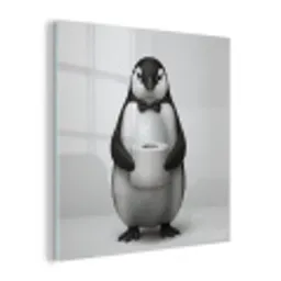 Pinguïn - WC rol - Wit plexiglas 5mm klein -z3d