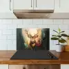 Hert - Geverfd - Gewei - Bruin keuken achterwand spatscherm klein -sfeer2