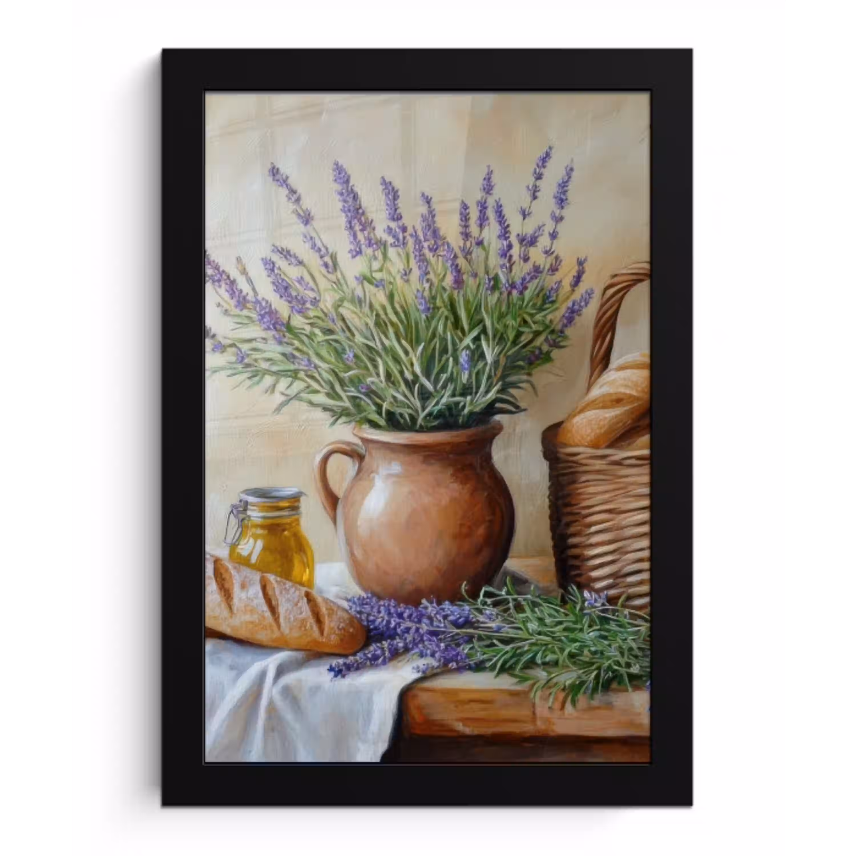 Lavendel - Brood - Stilleven fotolijst zwart zonder passe partout klein -3d