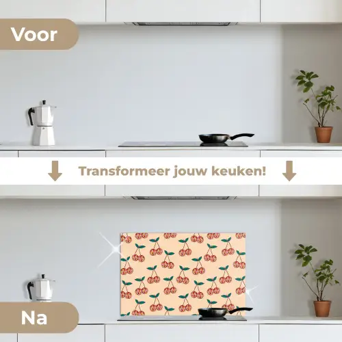 Kers - Disco - Patroon keuken achterwand spatscherm klein 900 -voor_na_NL