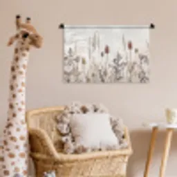 Weidebloemen - Design - Sepia Wandkleed katoen klein -wsfeer5_kind