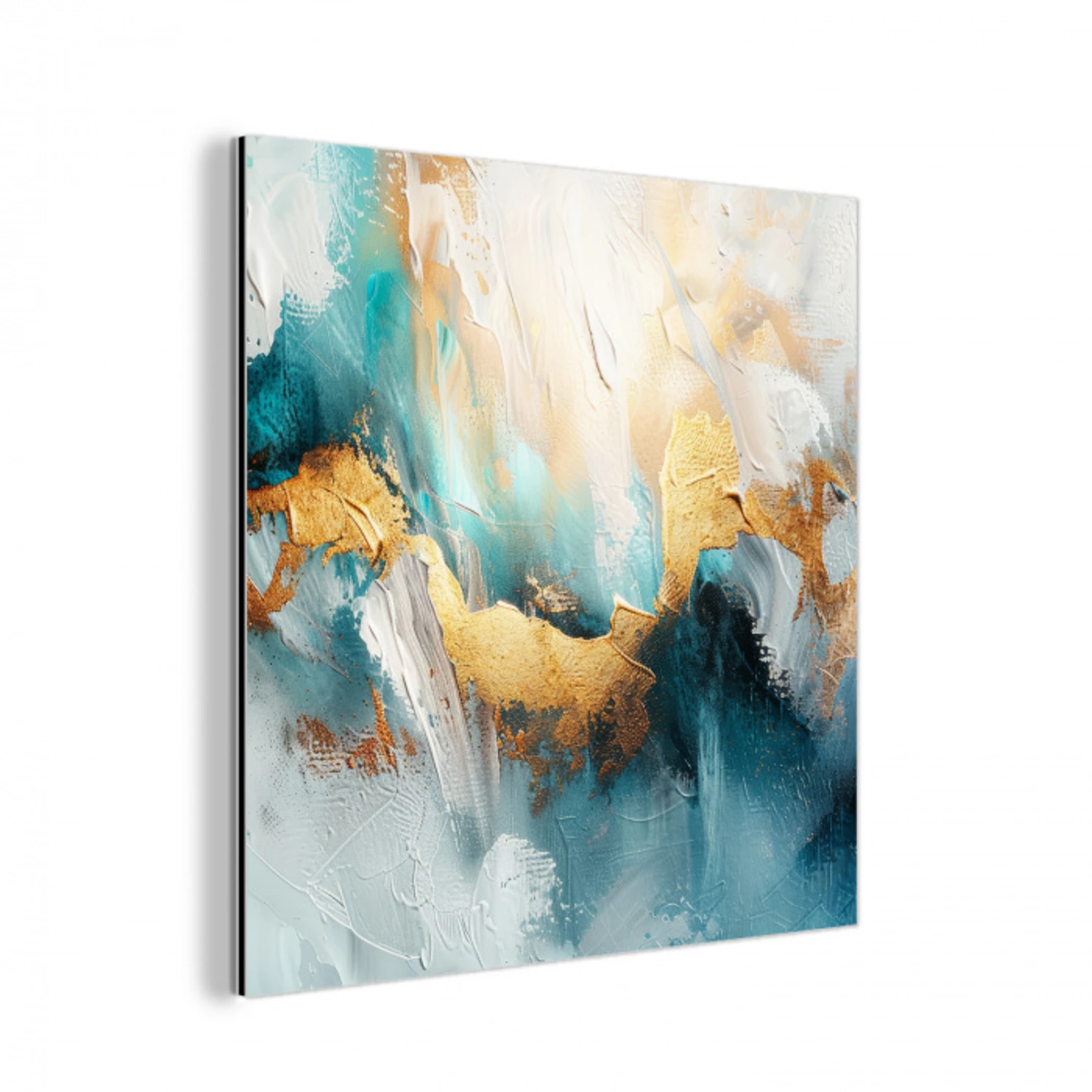 Abstract - Kunst - Gold - Blauw aluminium wit klein -3d