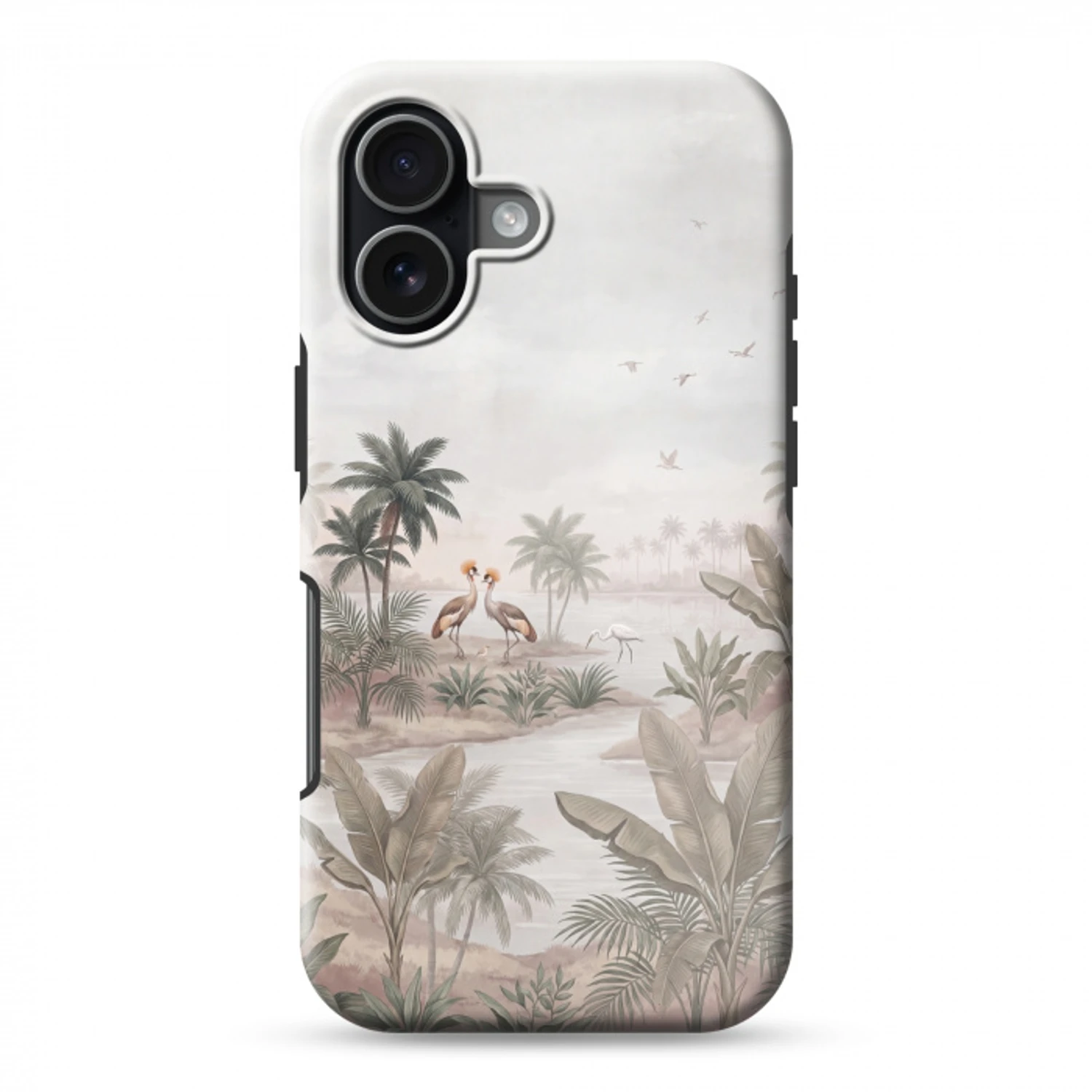 Kraanvogels - Palmbomen - Tropisch Toughcase MagSafe Apple iPhone 17 klein -3d