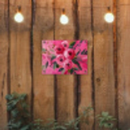 Bloemen - Verf - Roze tuinposter los doek klein -sfeer1