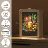 Olijfolie - Graffiti - Peper - Olijven - Modern Light Box met kabel (Tafellamp) klein -USP_NL