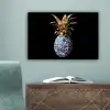 Ananas - Bloemen patroon - Goud - Delftsblauw canvas 2cm klein -sfeer4