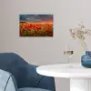 Zonsondergang - Klaprozen - Rood - Bloemen - Veld - Natuur poster papier klein -sfeer3