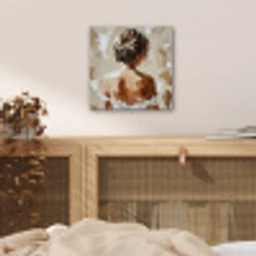 Vrouw - Verf - Abstract - Beige - Modern aluminium wit klein -sfeer3