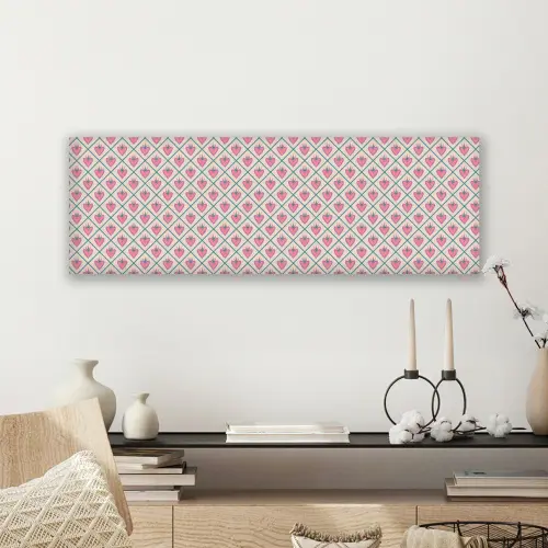 Retro - Ruit - Hartjes - Patroon canvas 2cm klein 828 -sfeer6