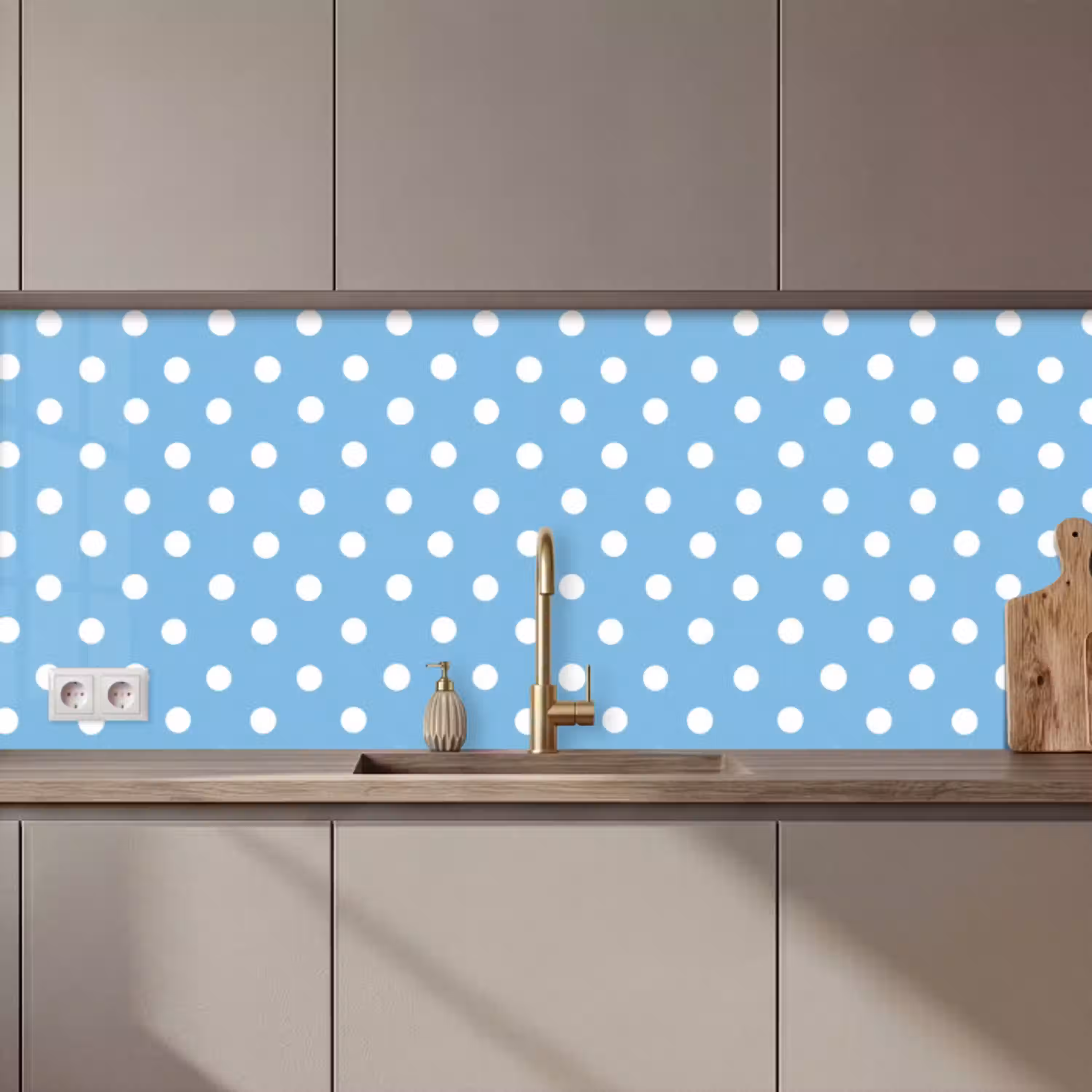 Polka - Dots - Blauw keuken achterwand 2 middel 871 zz_3dshopping