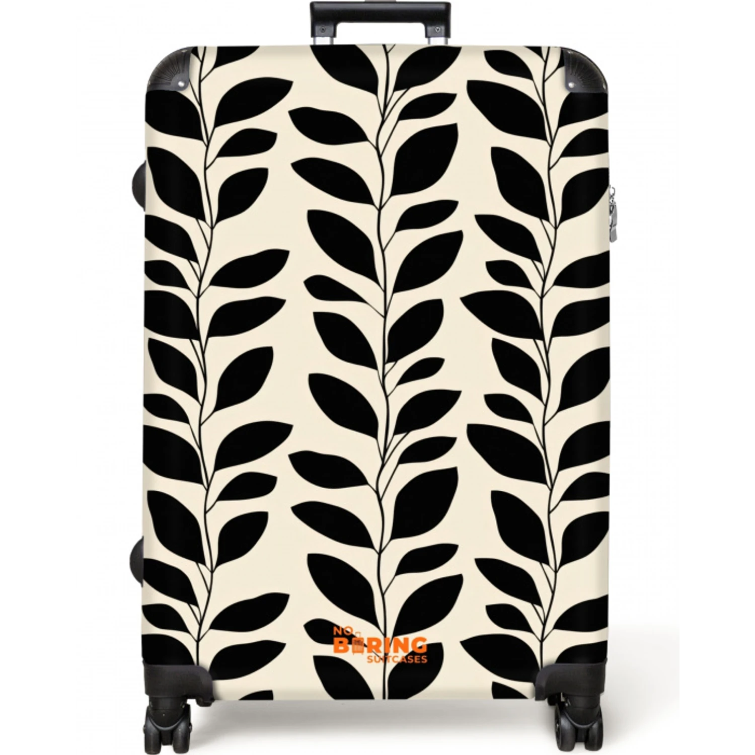 Botanisch - Dessin - Zwart - Beige NBS - Large koffer - Volwassenen Unisex groot -zzzzzzzzkaufland2