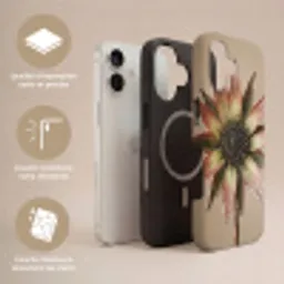 Droogbloem - Protea - Vintage - Beige - Rustiek Toughcase MagSafe Apple iPhone 17 klein -USP_Lagen_FR