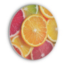 Fruit - Kleurrijk - Close up Akoestische PET Vilt - Rond klein -3d
