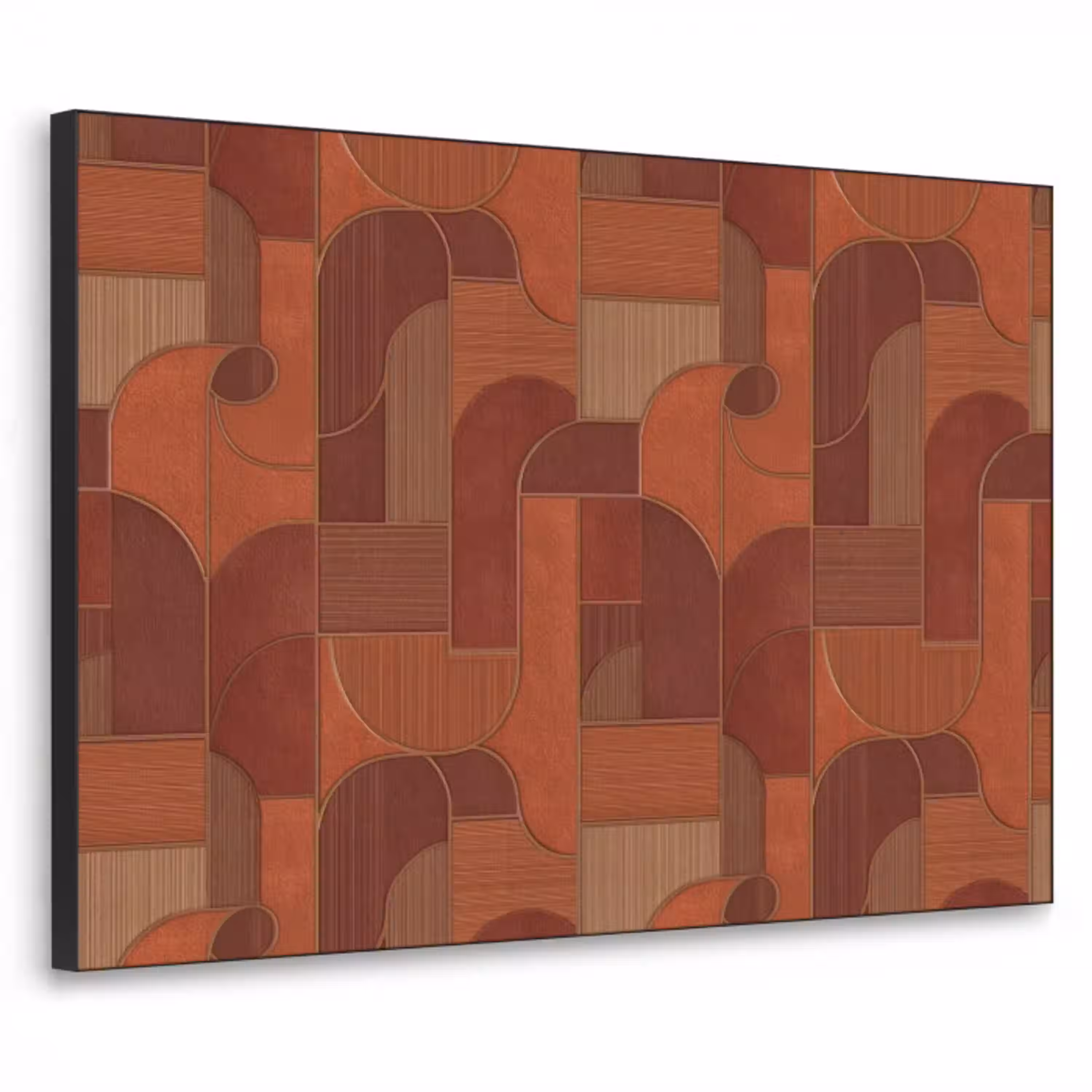 Geometrisch - Abstract - Textuur - Bruin Textielframe zwart klein 947 -3d