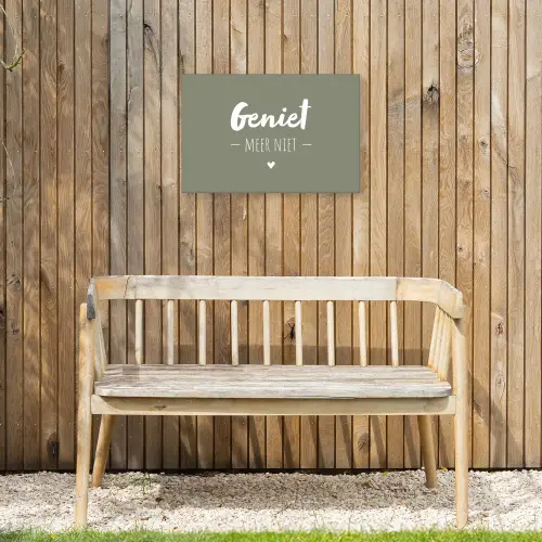 Spreuken - Geniet meer niet - Zomer - Tekst - Genieten Tuinposter op houten frame 2 cm dik klein -sfeer4