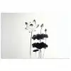 Bladeren - Zwart - Lotusbloem - Minimalitisch poster papier klein -3d