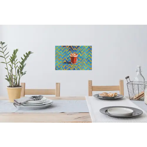 Mok - Koffie - Zigzag - Slagroom Muursticker klein -eettafel